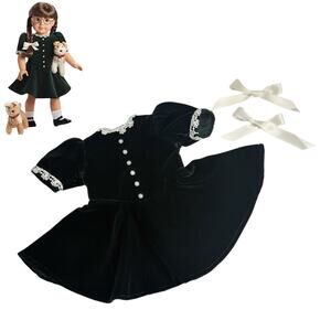 American Girl Molly Christmas Dress Pleasant Co Evergreen Velvet Cream Ribbons